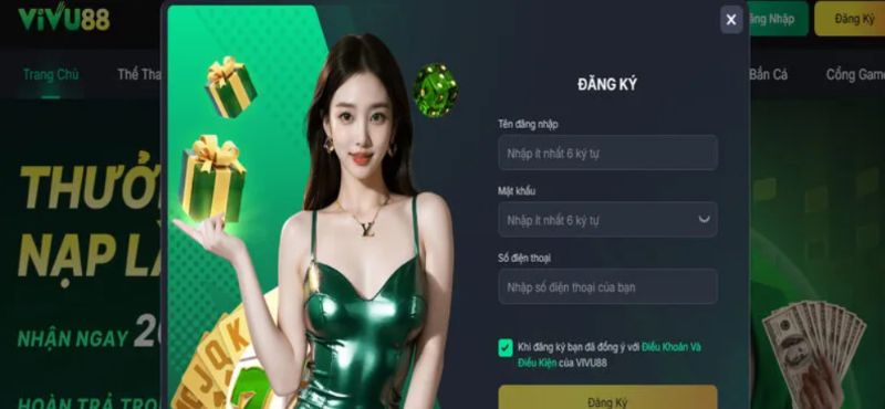 Đăng ký tài khoản để trải nghiệm trò chơi cá cược đỉnh cao tại VIVU88 Đăng ký tài khoản để trải nghiệm trò chơi cá cược đỉnh cao tại VIVU88